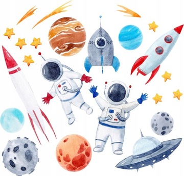 Naklejki na ścianę dla chłopca kosmos planety M