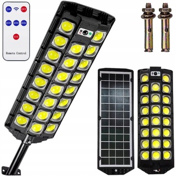 LAMPA ULICZAN XXL 598 LED COB CZUJNIKI + PILOT