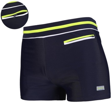 KĄPIELÓWKI MĘSKIE BOKSERKI SZORTY DOPASOWANE Z KIESZONKĄ NA ZAMEK MORAJ XL