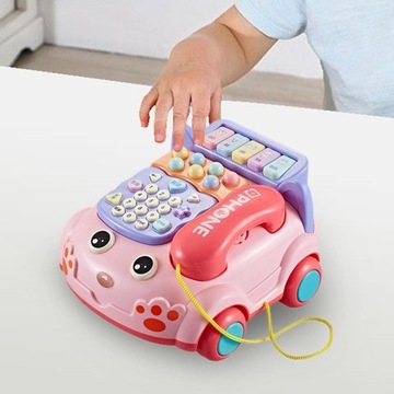 Baby Phone Toy Cartoon Baby Musical Toys for Pink