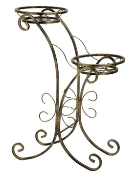 KWIETNIK METALOWT Stojak 2 Doniczki Srebrny 83cm