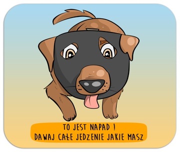 Podkładka pod mysz napad Pies Piesek Jedzenie