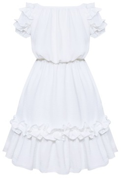 ELEGANCKA WIZYTOWA SUKIENKA DZIEWCZĘCA Z FALBANKAMI r 104/110 3889