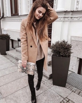 płaszcz o męskim kroju tomboy camel Zara XS