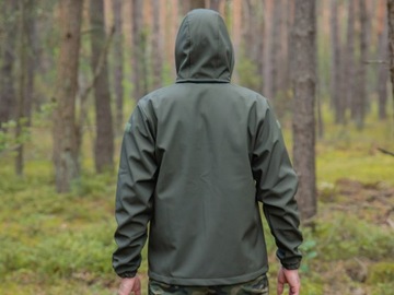 Kurtka wojskowa Softshell wodoodporna + flagi r. M