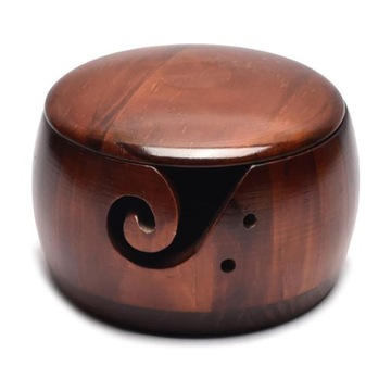 ДЕРЕВЯННАЯ ЧАШКА С КРЫШКОЙ + 12 КРЮЧКОВ ДЛЯ ВЯЗАНИЯ крючком своими руками