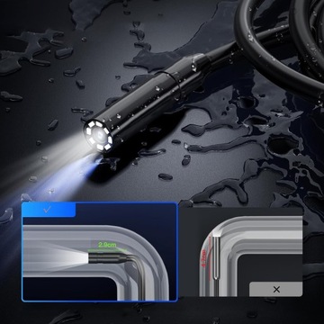 КАМЕРА ДЛЯ ПРОВЕРКИ МАСТЕРСКОЙ ЭНДОСКОП IP67 ДЛЯ ТРУБ 10м 8LED 8мм IP67 4,3''