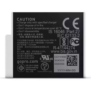 Аккумулятор GoPro Enduro для GoPro HERO 9 10 11 12 Черный