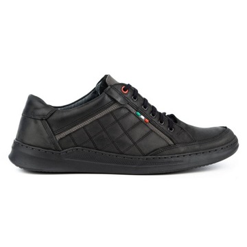 Buty męskie skórzane casual 297GT czarne 43