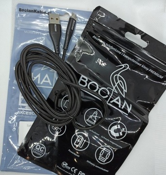 BOCIAN Fast QC USB - Кабель Micro USB 3A LED 1M