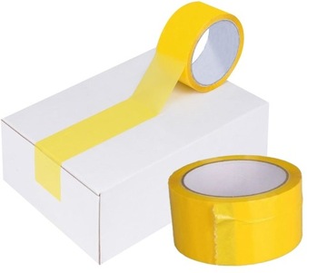 48mm/66y TAŚMA PAKOWA KLEJĄCA ŻÓŁTA KAUCZUK mocna