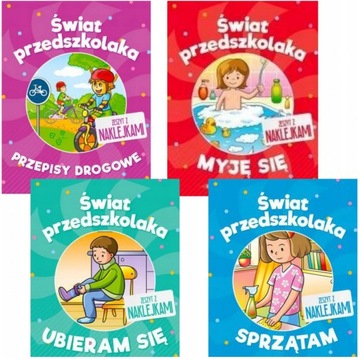 Świat przedszkolaka PAKIET 4 ZESZYTÓW Z NAKLEJKAMI