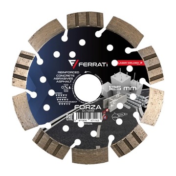 Tarcza Do Betonu 125mm Kamienia Asfaltu Silikatów Diamentowa FORZA FERRATI