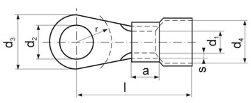 ERKO Końcówka oczkowa izolowana M3 1mm2 100szt.