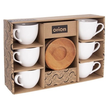 FILIŻANKA FILIŻANKI ZE SPODKIEM PORCELANA WHITELINE 100ML 6 SZT 127288