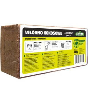 BIOVITA WŁÓKNO KOKOSOWE COCO PEAT BRYKIET 650G 8-9L