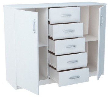 Komoda szafka 2D5S BIAŁA 110cm szuflady regał ROB