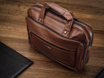 КОРИЧНЕВАЯ МУЖСКАЯ СУМКА OR&MI BRIEFFOLD BITCHEN BITCHIE НОУТБУК ДОКУМЕНТ А4 ECO РЕМЕНЬ