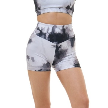 Szorty Spodenki damskie Military Gym Wear - Tie Dye Graphite L