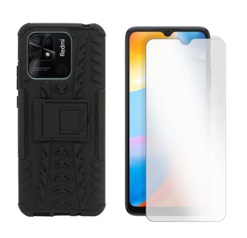 ETUI PANCERNE do Xiaomi Redmi 10C czarne +SZKŁO