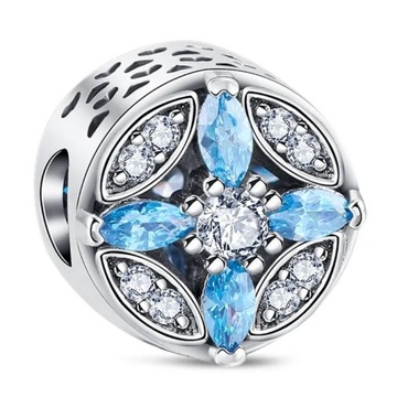 Zawieszka SREBRO 925 Charms Koralik Błękitna