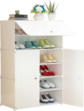 МОДУЛЬНЫЙ ШКАФ ДЛЯ ЗАЛА, ГАРАЖНАЯ ПОЛКА ДЛЯ ОБУВИ 24 ПАРЫ ОБУВИ, ЧЕРНАЯ