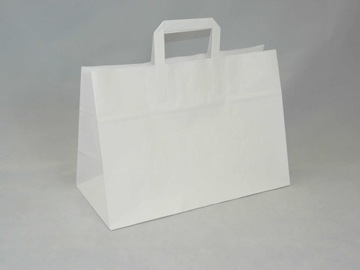 TORBA TOREBKA PAPIEROWA BIAŁA EKO 32x22x25cm 10szt