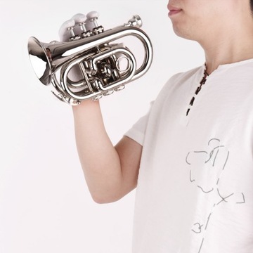 Mini Pocket Trumpet Bb Flat Brass Material Wind