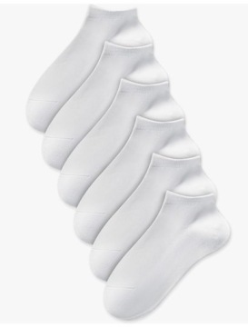 6x skarpetki skarpety stopki bawełniane 35-38 białe unisex sportowe 6 par