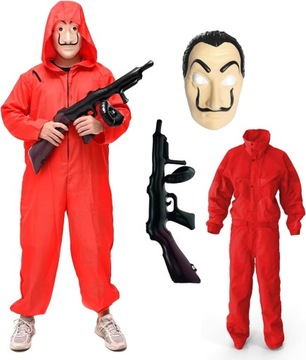 STRÓJ KARNAWAŁOWY DOM Z PAPIERU LA CASA DE PAPEL PRZEBRANIE KOSTIUM 3w1
