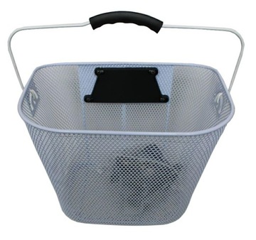 KOSZYK NA ROWER METALOWY PRZÓD BIAŁY - KLIPS