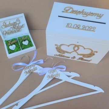 Свадебный набор Коробка для конвертов/вешалки для колец