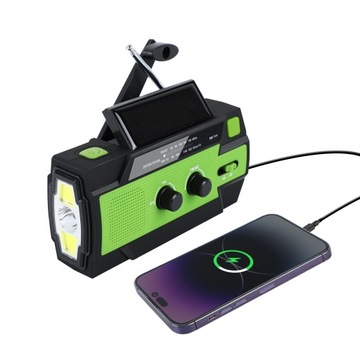 Солнечная аварийная радиостанция AM FM SOS PB 4000 мАч