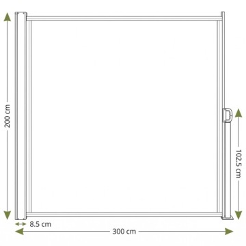 САДОВАЯ МАРКИЗА С БОКОВОЙ СТЕНКОЙ ДЛЯ САДА 300X200 СМ, АНТРАЦИТ
