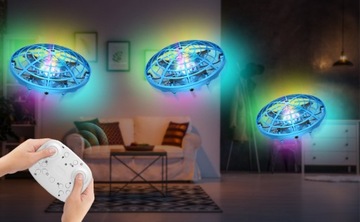 ВОЛШЕБНЫЙ ЛЕТАЮЩИЙ НЛО ДРОН СВЕТОДИОДНЫЙ ШАР С РУЧНЫМ И ДИСТАНЦИОННЫМ УПРАВЛЕНИЕМ 2 В 1 СИНИЙ