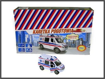POGOTOWIE SAMOCHÓD dla dzieci VAN metalowy 11 cm HIPO AMBULANS zabawka