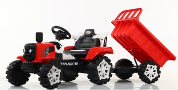 ТРАКТОР С АККУМУЛЯТОРНЫМ ПРИЦЕПОМ 2x ДИСТАНЦИОННОЕ УПРАВЛЕНИЕ ДВИГАТЕЛЕМ МЕЛОДИИ СВЕТ ПРИЦЕП