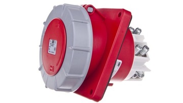Gniazdo tablicowe skośne 125A 4P 400V /120x130/ czerwone IP67 POWER TWIST