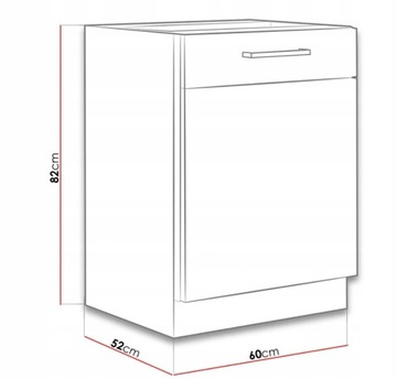 Кухонный шкаф Дуб Бордо 60 D 1F BB