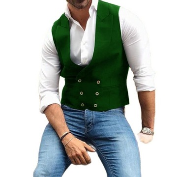 Men's Suit Vest Double Breasted Wedding Groom Vest