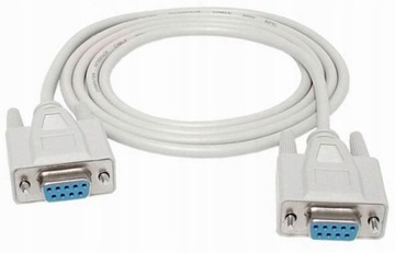 Kabel nullmodem db9f/db9f SZYBKI PRZESYŁ DANYCH COM F-F PROSTY 1,8 metra