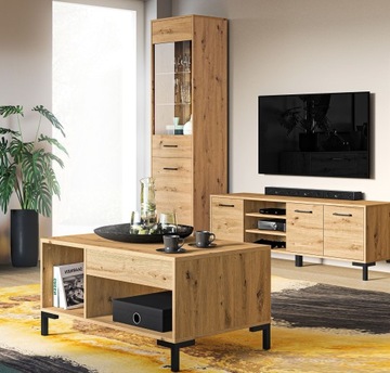meble loft komoda witryna rtv ława zestaw Nevio 13