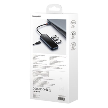 АДАПТЕР ДОК-СТАНЦИИ BASEUS HUB USB 4in1 USB C / 3xUSB + КРЫШКА