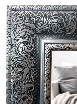 Lustro łazienkowe w czarnej ornamentowej ramie 120x60 odporne na wilgoć U5