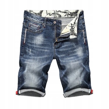 ELASTYCZNE KRÓTKIE SPODENKI JEANSOWE SZORTY CASUAL
