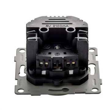 Одинарная розетка GLASS FI60 CONTACT с PIN-кодом для ЧЕРНЫХ рамок + USB C