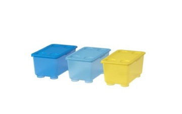 IKEA GLIS PUDEŁKO Z POKRYWKĄ 17X10 3SZT KOLOROWE