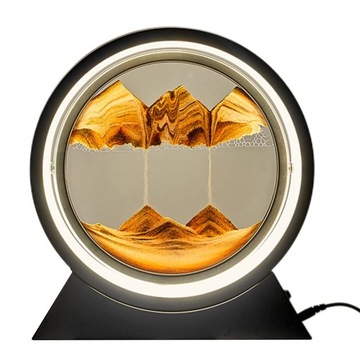 DYNAMICZNY OBRAZ PIASKOWY RUCHOMY OZDOBA STOŁOWA KLEPSYDRĄ LED 3D DEKORACJA