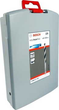 ZESTAW 19 wierteł do stali, metalu, tworzyw i drewna BOSCH HSS POINTTEQ