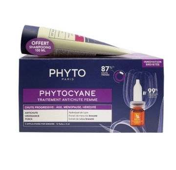 PHYTO PHYTOCYANE Kuracja na postępujące wypadanie włosów 60ml+szampon 100ml